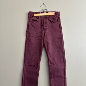 rag & bone Women's Burgundy Straight Leg Pants